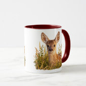 Rehkitz auf Wiesen Gras Tasse (VorderseiteRechts)