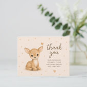 Rehkitz Baby Shower Dankeschön Postkarte (Stehend Vorderseite)
