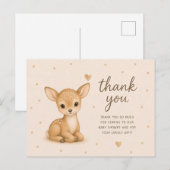 Rehkitz Baby Shower Dankeschön Postkarte (Vorne/Hinten)