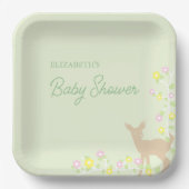 Rehkitz-Blumen-Mädchen-Baby-Party Pappteller (Vorderseite)