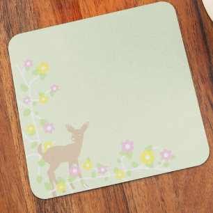 Rehkitz-Blumen-Mädchen-Baby-Party Rechteckiger Pappuntersetzer