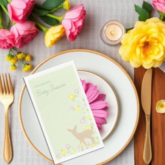 Rehkitz-Blumen-Mädchen-Baby-Party Serviette