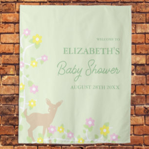 Rehkitz-Blumen-Mädchen-Baby-Party Wandteppich