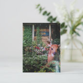 Rehkitz im Garten Collage Postkarte (Stehend Vorderseite)