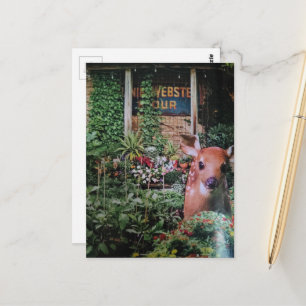Rehkitz im Garten Collage Postkarte