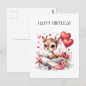 Rehkitz Pilot Geburtstag Postkarte (Vorne/Hinten)