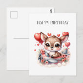 Rehkitz-Pilot-Geburtstag Postkarte (Vorne/Hinten)