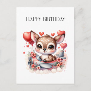 Rehkitz-Pilot-Geburtstag Postkarte