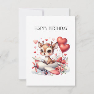 Rehkitz-Pilot-Geburtstag RSVP Karte