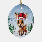 Rehkitz, Reh, Hirschkuh, Rentier🦌 🎄Frohe Weihnac Keramik Ornament (Rechts)