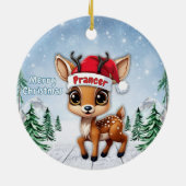 Rehkitz, Reh, Hirschkuh, Rentier🦌 🎄Frohe Weihnac Keramik Ornament (Hinten)
