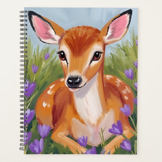 Rehkitz Tier Wasserfarbenmalerei Planer (Vorderseite)