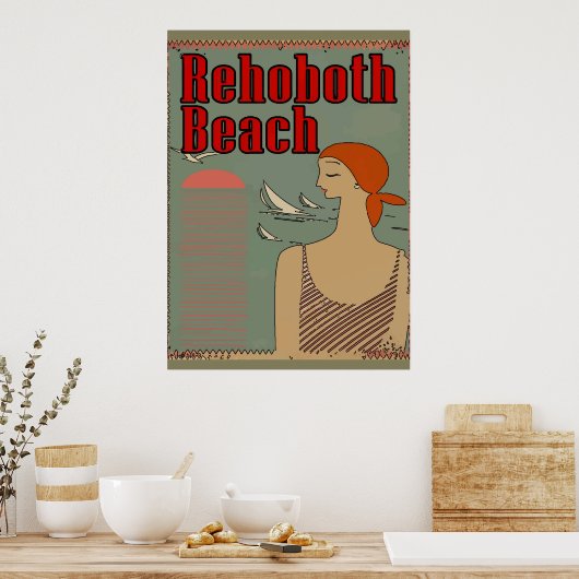 RehoBeide Beach Art Deco Poster (Küche)