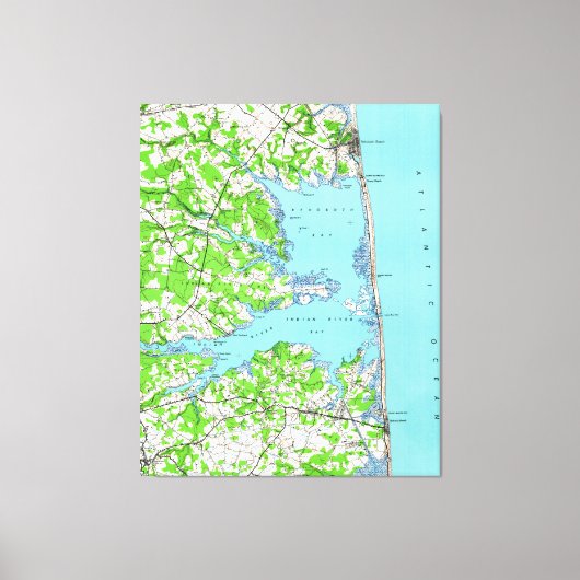 RehoBeide Beach & Bethany Beach Delaware Karte (19 Leinwanddruck (Vorderseite)