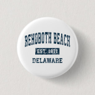RehoBeide Beach Delaware DE Vintag Sports Design N Button