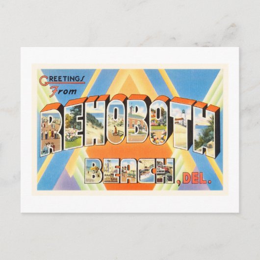 RehoBeide Beach Delaware DE Vintage Travel Postcar Postkarte (Vorderseite)