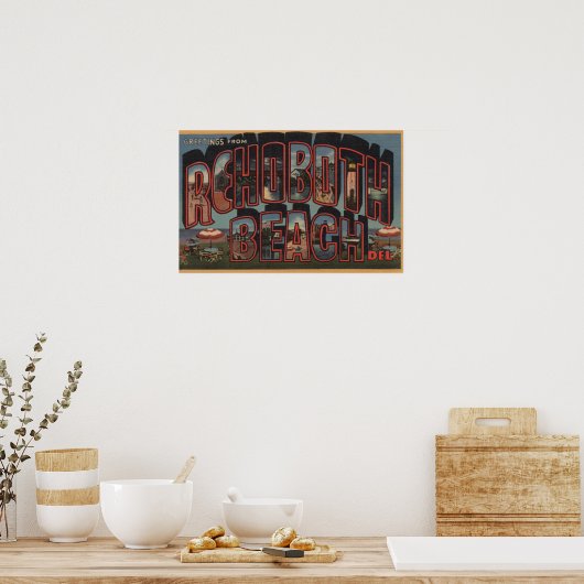 RehoBeide Beach, Delaware - Große Briefszenen Poster (Küche)