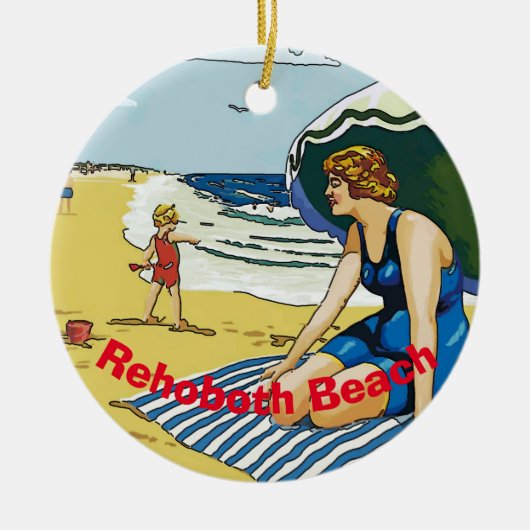 RehoBeide Beach, Delaware, hinzufügen, bearbeiten Keramik Ornament (Vorne)