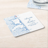 RehoBeide Beach Delaware Karte Hochzeit Rechteckiger Pappuntersetzer (angewinkelt)