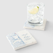 RehoBeide Beach Delaware Karte Wedding Keepake Steinuntersetzer (Seitenansicht)