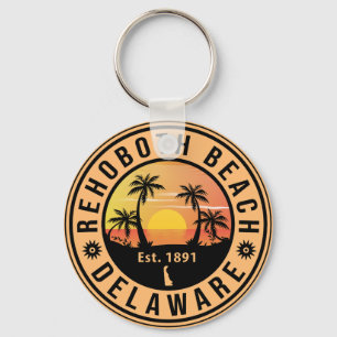 RehoBeide Beach Delaware Retro Sunset Souvenirs 60 Schlüsselanhänger