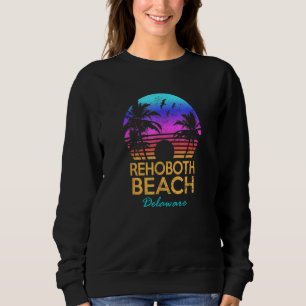 RehoBeide Beach Delaware Retro Sunset Summer Vibe  Sweatshirt
