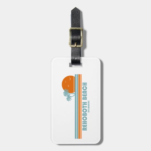 RehoBeide Beach Delaware Sun Palm Trees Gepäckanhänger (Vorderseite vertikal)
