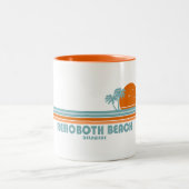 RehoBeide Beach Delaware Sun Palm Trees Zweifarbige Tasse (Mittel)