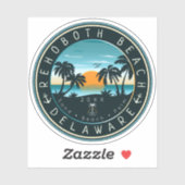 RehoBeide Beach Delaware Sunset Retro Souvenir 80e Aufkleber (Blatt)