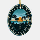 RehoBeide Beach Delaware Sunset Retro Souvenir 80e Keramik Ornament (Rechts)