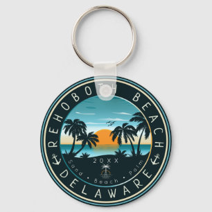 RehoBeide Beach Delaware Sunset Retro Souvenir 80e Schlüsselanhänger