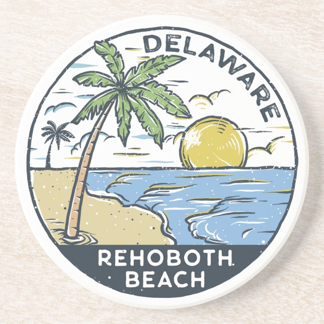 RehoBeide Beach Delaware Vintag Getränkeuntersetzer (Vorne)