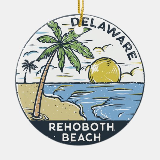 RehoBeide Beach Delaware Vintag Keramik Ornament (Vorne)