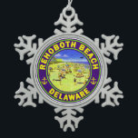 RehoBeide Beach Delaware Vintage Reise Schneeflocken Zinn-Ornament<br><div class="desc">RehoBeide Beach Delaware Vintage Reise</div>