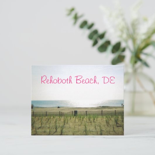 RehoBeide Beach Postkarte - Rosa Tinte (Stehend Vorderseite)