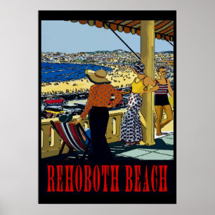 RehoBeide Beach Vintag Style Poster