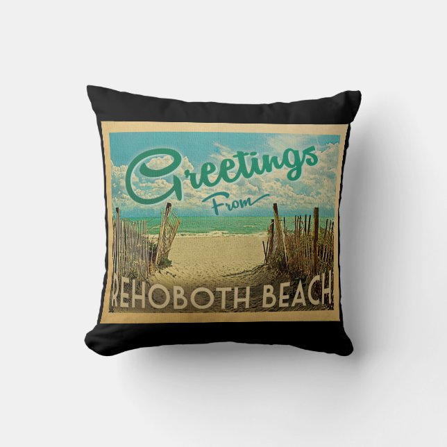 RehoBeide Beach Vintage Travel Kissen (Vorderseite)