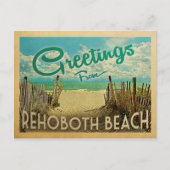 RehoBeide Beach Vintage Travel Postkarte (Vorderseite)