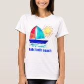 RehoBeide Strand Delaware Hübsch Watercolor Sailbo T-Shirt (Vorderseite)