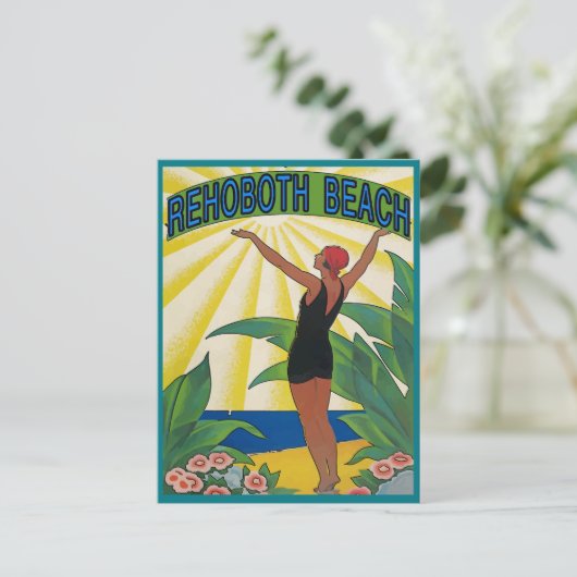 RehoBeide Strand Vintag Postkarte (Stehend Vorderseite)