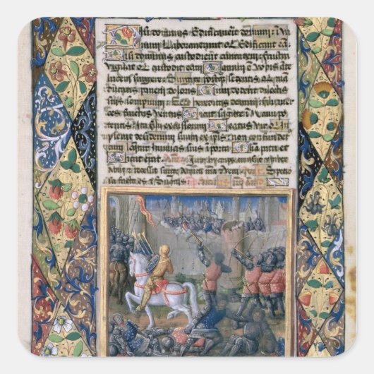 Rehoboam führt Krieg gegen Jeroboam Quadratischer Aufkleber (Vorderseite)