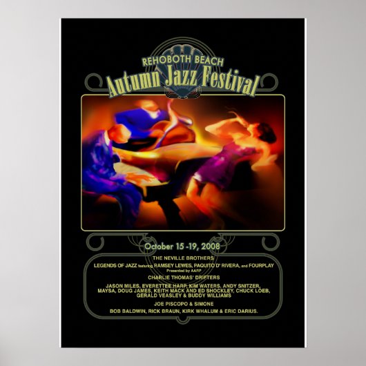 Rehoboth Beach Autumn Jazz Fest 2008 Poster (Vorne)
