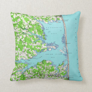 Rehoboth Beach & Bethany Beach Delaware Karte (193 Kissen