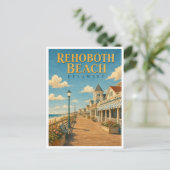 Rehoboth Beach Delaware Boardwalk GeoSaga Postkarte (Stehend Vorderseite)