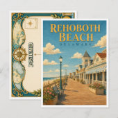 Rehoboth Beach Delaware Boardwalk GeoSaga Postkarte (Vorne/Hinten)