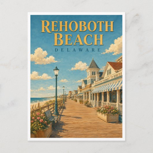 Rehoboth Beach Delaware Boardwalk GeoSaga Postkarte (Vorderseite)