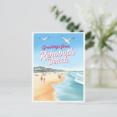 Rehoboth Beach, Delaware Coastal Vintage Postkarte (Stehend Vorderseite)