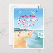 Rehoboth Beach, Delaware Coastal Vintage Postkarte (Vorne/Hinten)