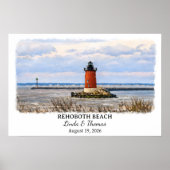 Rehoboth Beach Delaware Poster, Aquarell, Maßgesch Poster (Vorne)