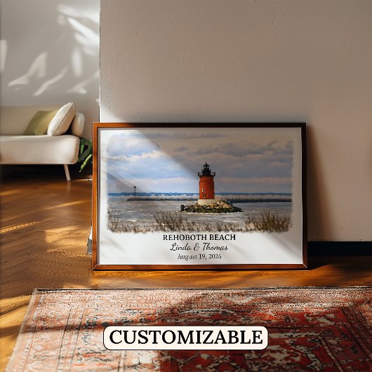 Rehoboth Beach Delaware Poster, Aquarell, Maßgesch Poster